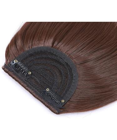 Dark Auburn Clip In Bangs Hair Extensions - Front Full Neat Bangs Fringe for Women - Buy Online on GoSupps.com
