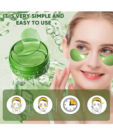 Aloe Vera Eye Mask (120 pcs) - Reduce Puffiness & Dark Circles | Firm Under-Eye Skin & Minimize Fine Lines | Rejuvenating Under-Eye Patches - Buy Online on GoSupps.com