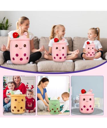 BoBa Plushie Bubble Tea & Ice Cream Fruit Plush Pillow - 35cm Pink - Buy Online on GoSupps.com