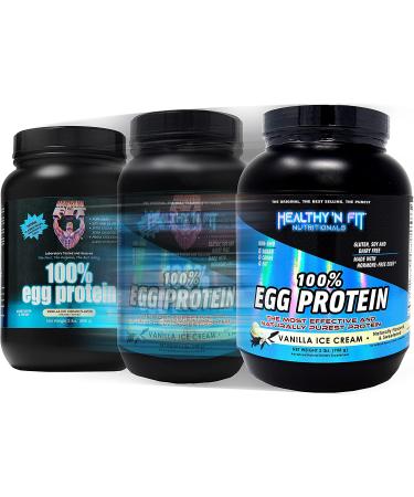 Healthy â€کN Fit 100% Egg Protein - Vanilla Ice Cream (2lb) | Pure Egg White Protein with Natural Peptides - Buy Online on GoSupps.com