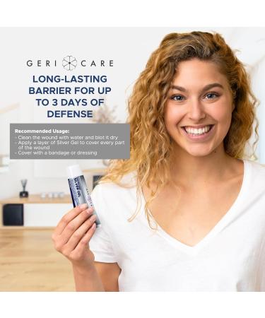 Antimicrobial Silver Gel by GeriCare| Wound Care Cream for Cuts Scrapes Minor Burns| Natural Topical Skin Healing Ointment| 55PPM Colloidal Silver Gel |Long-Lasting Protection|1.5oz | Pack of 2 - Buy Online on GoSupps.com