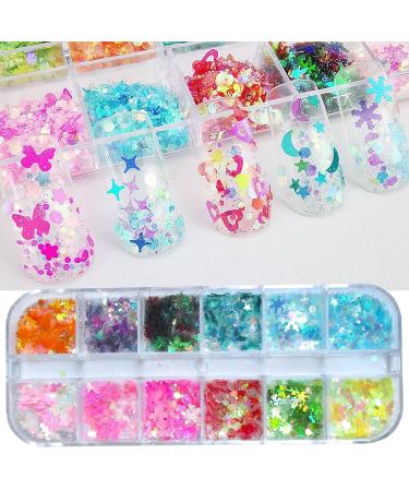 4 Boxes Iridescent White Nail Glitter Mylar Flakes - Nail Art Confetti Sequins for Makeup, Nails & Resin Crafts | LoveOurHome - Buy Online on GoSupps.com