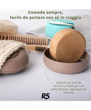 R5 Scrub Soap - Vegan Peeling Effect 96% Natural Ingredients Nickel Tested Made in Italy - 70g - Buy Online on GoSupps.com