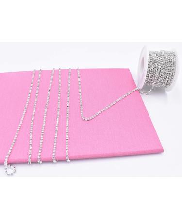 11 Yard 2.5mm Silver Crystal Rhinestone Close Chain Trim for Sewing Craft - Buy Online on GoSupps.com