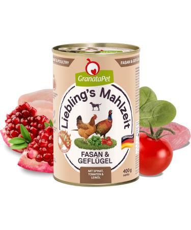 Granatapet Liebling's Meal Fasan & Poultry - Grain-Free Wet Dog Food (6 x 400g) | No Sugar Additives Single Feed - Buy Online on GoSupps.com