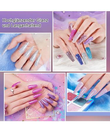 Dipping Powder Nails Set - 29PCS Starter Kit | 8 Colors French Nail Powder + Activator Base & Top Coat | Ideal for Beginners | Pink Blue & Glitter Manicure - Buy Online on GoSupps.com