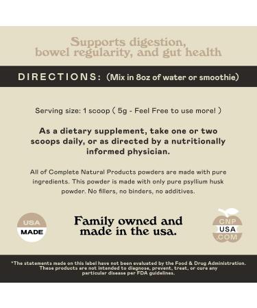 Organic Psyllium Husk Powder & Fiber Supplement Bulk - 10oz (280g) Pure Bulk Organic Whole Unflavored Fiber & Colon Cleanse Psyllium Seed - Buy Online on GoSupps.com