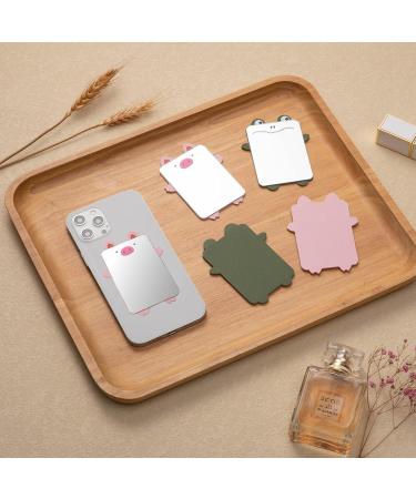 Ranzli 4 Pack Small Self Adhesive Compact Makeup Mirror - Cute Frog Design - Portable Mini Travel Mirror - PU Leather - Pocket Size Mirror Set - Buy Online on GoSupps.com