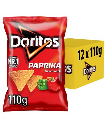 Doritos Sweet Chili Pepper Tortilla Nachos - Hearty Corn Snack Bundle (12 x 110g) - Delicious Sweet Chilli & Paprika Flavor - Buy Online on GoSupps.com