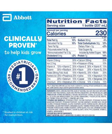 PediaSure Grow & Gain Kids Nutrition Shake 24-Pack | 2-FL HMO Prebiotic, Vitamins C, E, B1, B2 | Non-GMO Vanilla Flavor - 8 Fl Oz Bottles - Buy Online on GoSupps.com