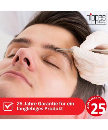 Nippes Solingen 37SR Slanted Tip Tweezers - Stainless Steel 9cm for Precise Eyebrow Plucking & Hair Removal - Rustproof ? ?  - Buy Online on GoSupps.com