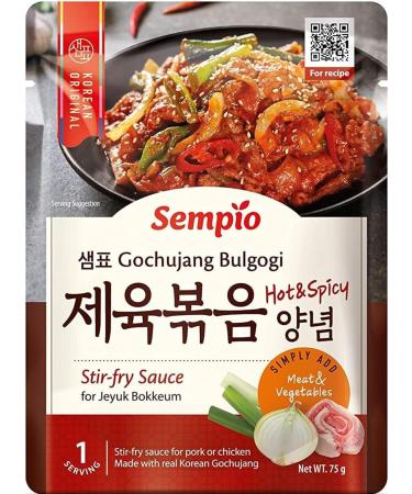 Sempio Gochujang Bulgogi Sauce 75g Pack of 3 with World Food Shop Scoop - Korean Marinade for Grilling Stir-Frying and Dipping - Spicy Sweet and Savoury Flavours - Buy Online on GoSupps.com