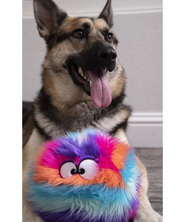 GoDog Large Furballz Plush Pet Toy - Chew-Resistant & Durable Squeaker for Dogs & Puppies - Cool Rainbow Design - Multiple Styles & Sizes - Buy Online on GoSupps.com