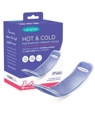 Lansinoh Hot and Cold Pads for Postpartum Essentials, Purple, 2 Count Postpartum Pads