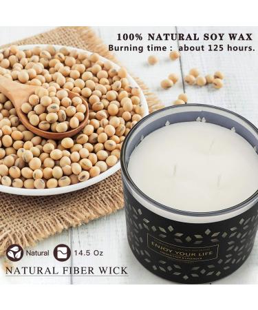 Scented 3-Wick Lavender Aromatherapy Candle | 125 Hours | 14.5oz Soy Wax | Stress Relief & Relaxation | Perfect for Mother's Day & Birthday Gifts | Black Lavender - Buy Online on GoSupps.com