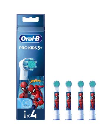 Oral-B Pro Kids Electric Toothbrush Head With Spiderman Characters Extra Soft Bristles For Ages 3+ Pack of 4 Toothbrush Heads White White 4 count (Pack of 1) - Buy Online on GoSupps.com