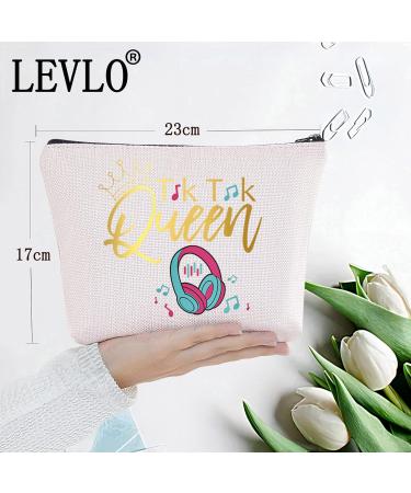 LEVLO Funny TikTok Cosmetic Bag - Perfect Gift for TikTok Fans | TikTok Queen Makeup Zipper Bag for Women & Girls - Buy Online on GoSupps.com