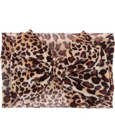 Nishine 5PCS Baby Girls Soft Leopard Hair Turban Head Wraps - Kids Stretchy Knotted Bows Headband for Children - Buy Online on GoSupps.com