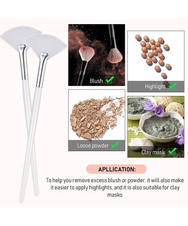 8-Piece Fan Facial Brushes Set for Makeup Peel - Long Handle Acid Applicator Tools (White) - Buy Online on GoSupps.com
