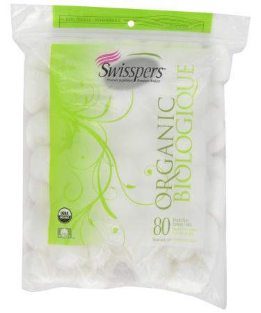 Swisspers Organics Cotton Balls - 80 80 Count (Pack of 1) Balls