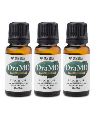 OraMD Extra Strength (3) - Natural Solution for Healthy Teeth & Healthy Gums - Original Tooth Oil with Essential Oils - Toothpaste & Mouthwash Alternative