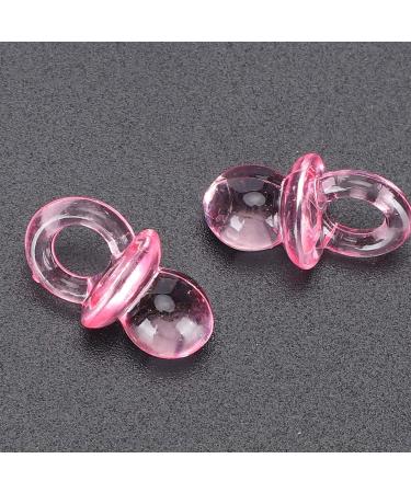 200 Mini Acrylic Baby Pacifiers - Pink Baby Shower Confetti Decorations & DIY Accessories - Buy Online on GoSupps.com