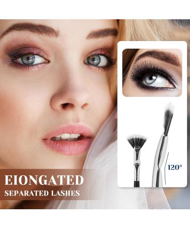 3PCS Folding Angle Scalloped Lash Brush Set - Fan Brush & Eyelash Comb for Perfect Lashes | Ideal Makeup Tool for Clump-Free Eyelash Separation - Buy Online on GoSupps.com