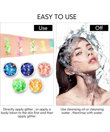 Simarro 24 Colors Glitter Sequin Hex Face and Body Glitter Set - Halloween Makeup, Nails, Hair, DIY Crafts - Mix-Color 1 - Buy Online on GoSupps.com