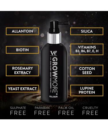 Watermans Grow More Elixir 100ml: Best Hair Growth & Thickening Serum - Made in UK - Buy Online on GoSupps.com