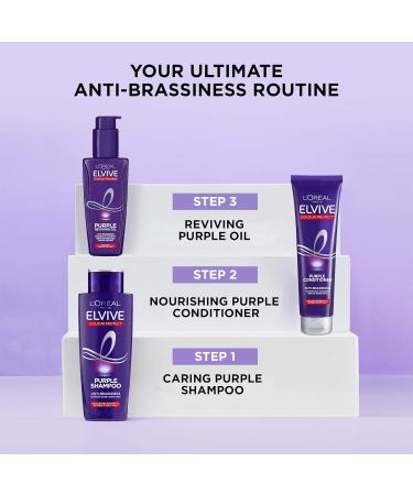 L'Oreal Paris Elvive Colour Protect Purple Anti-Brassiness Hair Oil For Highlighted Brunette Blonde & Grey Hair 100ml - Buy Online on GoSupps.com