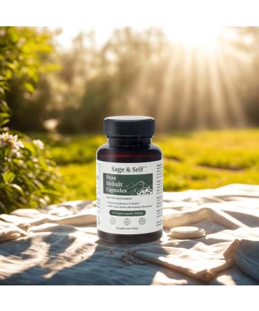 Sage & Self Pure Shilajit Capsules Purified Shilajit Extract (40% Fulvic Acid) 500 mg Per Capsule Vegan Herbal Supplement (60 Capsules) - Buy Online on GoSupps.com