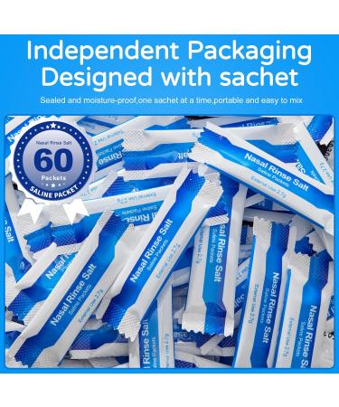Waterpulse 60 Nasal Rinse Packets - Effective Neti Pot Salt for Sinus Relief Allergies & Colds | Individually Wrapped & Convenient - Buy Online on GoSupps.com