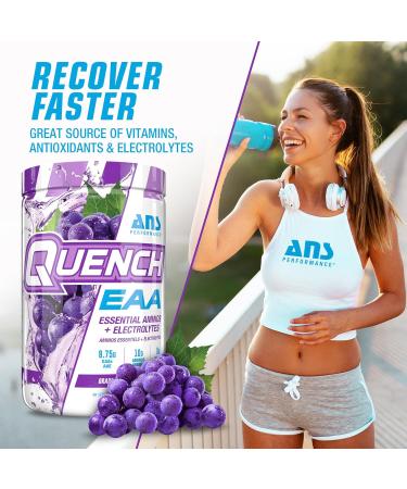 Quench EAA Aminos + Electrolytes - 10g Essential Amino Acids Zero Sugar & Calories Vitamins & Antioxidants - Grape Blast Flavor - International Shipping Available - Buy Online on GoSupps.com