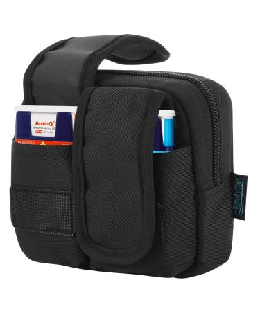 Beautyflier Auvi Q Carrying Case with Carabiner Travel Medicine Pouch Organizer Asthma Inhaler Case Compatible with Small Epipens Allergy Meds Nasal Sprays or More (Case Only Medicine Not Included)