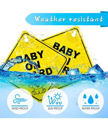 Bewudy 2 PCS Baby on Board Car Warning Sign - Elephant Design | Reusable Baby in Car Sticker with Suction Cups - Buy Online on GoSupps.com