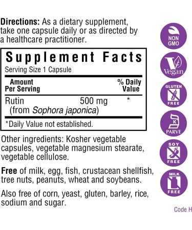 Buy Bluebonnet Nutrition Rutin 500 mg - 50 Vegetarian Capsules for Natural Wellness - Buy Online on GoSupps.com