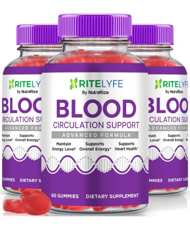 NutraRize (Pack of 3 RiteLyfe Blood Circulation Support Gummies All Natural Stabilizer to Maintain Stable Healthy Levels and Overall Wellness Premium Formula Gomitas Review (180 Gummies)