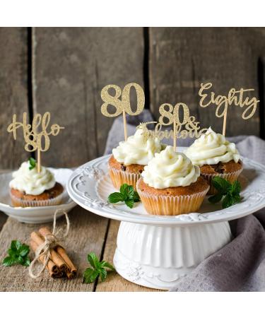 48Pcs 80th Birthday Cupcake Toppers Glitter Hello 80 Cupcake Topper 80 Fabulous Eighty Cupcake Picks for Happy 80th Birthday Wedding Anniversary Party Cake Decorations Supplies Champagne Gold 80th Champagne Gold - Buy Online on GoSupps.com