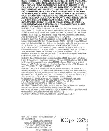 Venchi - Italian Desserts Collection - Milk BacioDiDama in 1kg bag - Chocolate with Piedmont Hazelnut Crispy Biscuit PGI 1kg - Gluten Free - Buy Online on GoSupps.com