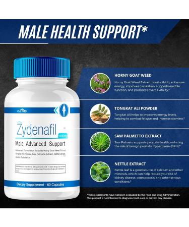 VIVE MD Zydenafil Pills for Men Advanced Formula - Zydenafil Male Pills - Zydenafil 1200mg for Maximum Strength with Tongkat Ali Saw Palmetto Horny Goat Weed Reviews (60 Capsules) - Buy Online on GoSupps.com