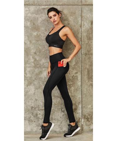 Ewedoos High Waisted Yoga Leggings with Pockets for Women - X-Large Black - Buy Online on GoSupps.com