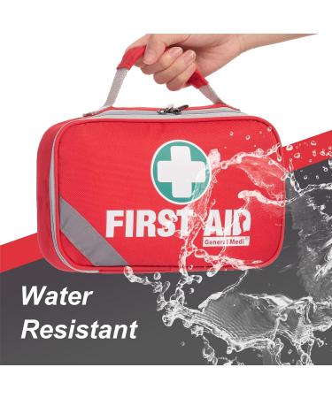 General Medi 2-in-1 First Aid Set - 215-Piece Premium Kit & 43-Piece Mini Set for Home Car Travel Sports & Camping - Perfect Emergency Supplies (Red) - Buy Online on GoSupps.com