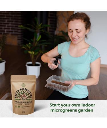 Radish Sprouting & Microgreens Seeds - Non-GMO Heirloom Sprout Seeds Kit | 1lb Bulk Resealable Bag for Planting Microgreens in Soil or Hydroponic Systems - Buy Online on GoSupps.com