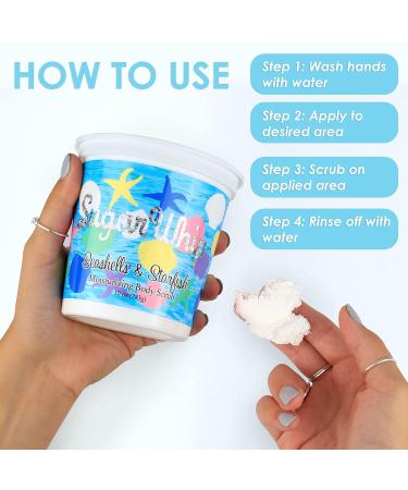 Primal Elements Sugar Whip Exfoliating Scrub Body and Face Cleanser for Silky Smooth Moisturize All Skin Types Seashells & Starfish 10 Ounce Seashells and Starfish - Buy Online on GoSupps.com