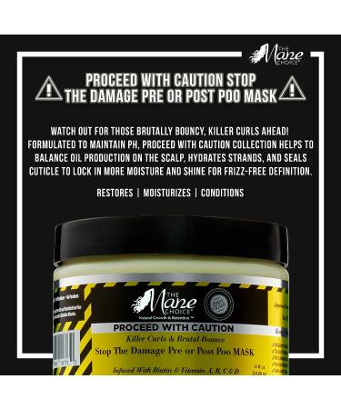 THE MANE CHOICE Proceed With Caution Killer Curls Pre or Post Poo Mask 12 oz - Repair and Protect Your Hair - Buy Online on GoSupps.com