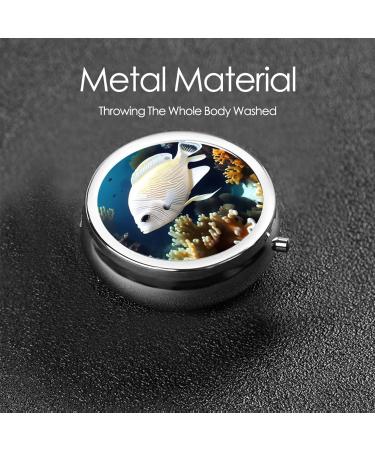 White-Golden Round Pill Box Organizer - 3 Compartments for Travel & Purse | Portable Pill Storage Solutions - Buy Online on GoSupps.com