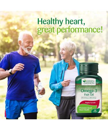 Adrien Gagnon - Omega 3 Fish Oil 1000mg 180 Softgels 180mg EPA and 120mg DHA Supplements for Heart Health and Brain Support Premium Fish Oil Vitamins for Adults and Kids - Buy Online on GoSupps.com