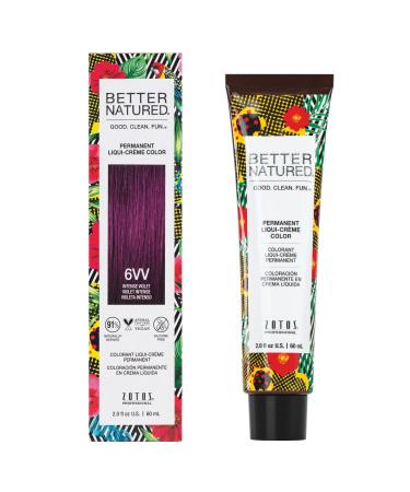 Permanent 6VV Intense Violet Hair Color Dye - Naturally-derived Vegan & 100% Gray Coverage that Lasts up to 8 Weeks