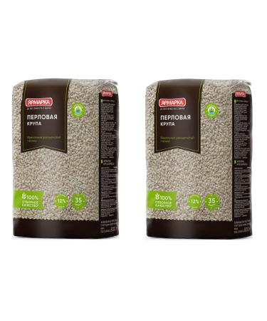 Yarmarka Pearl Barley 700g/1.54lb Non GMO Diet Friendly Kosher Product (Pack of 2) 3.52 Pound (Pack of 2)