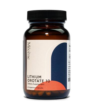 Lithium Orotate 10mg of Elemental Lithium 60 Vegetarian Capsules Lithium Supplement for Healthy Mood Behavior Memory and Wellness